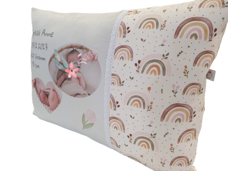 Atelier MiaMia birth pillow - name pillow with embroidery - panel - photo
