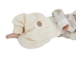 Coole Pumphose oder Babyset mit Knopf bis Gr. 140 creme breite Rippe von Atelier MiaMia
