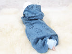 Overall Baby Kind von 50 bis 110 Designer Wellnessoverall Elefanten blau Alpenfleece 25 von Atelier MiaMia