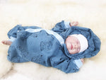 Overall Baby Kind von 50 bis 110 Designer Wellnessoverall Elefanten blau Alpenfleece 25 von Atelier MiaMia