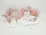 Atelier MiaMia Cool bloomers or baby set with a button mottled dusky pink