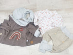 Atelier MiaMia - maglione con cappuccio arcobaleno 283 bambino bambino da 44-122 manica corta o lunga designer limitato !!